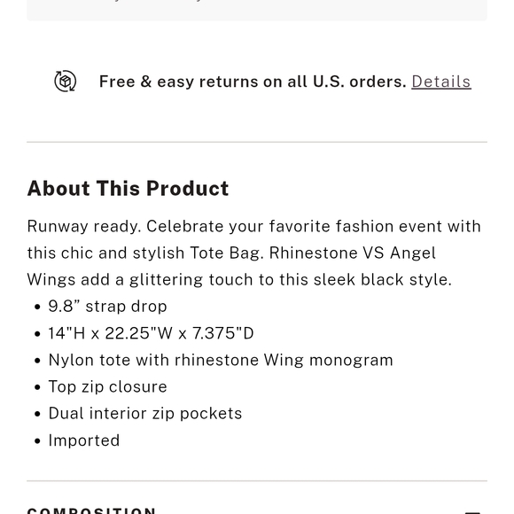 NWT! Victoria's Secret 2025 FASHION SHOW Black Tote - Picture 14 of 15